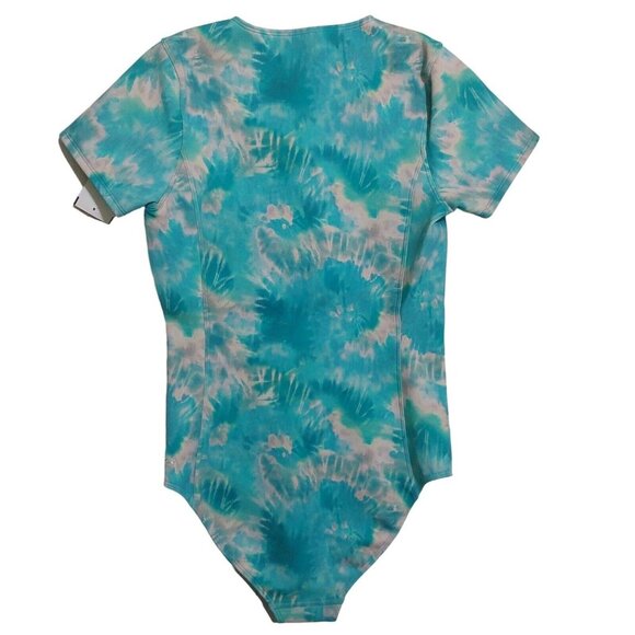 Calme Womens Neoprene Zip Front One Piece Blue Swim/Snorkel/Scuba Suit Small - Picture 4 of 10